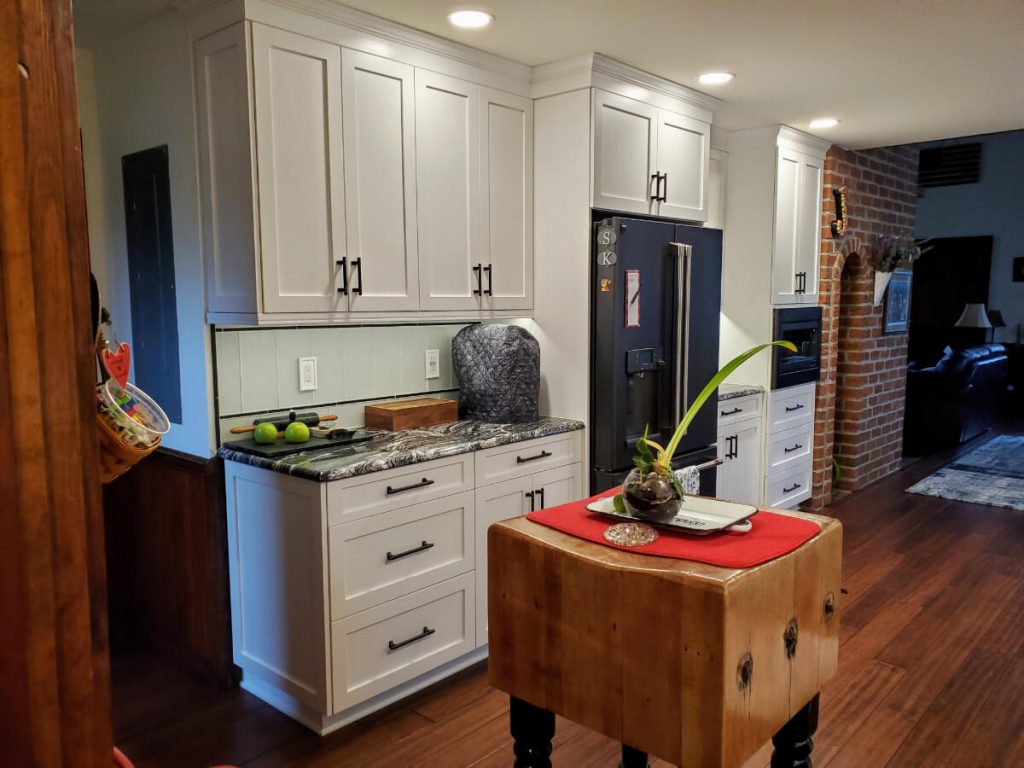 Wake Kitchen Remodeling with new bamboo flooring