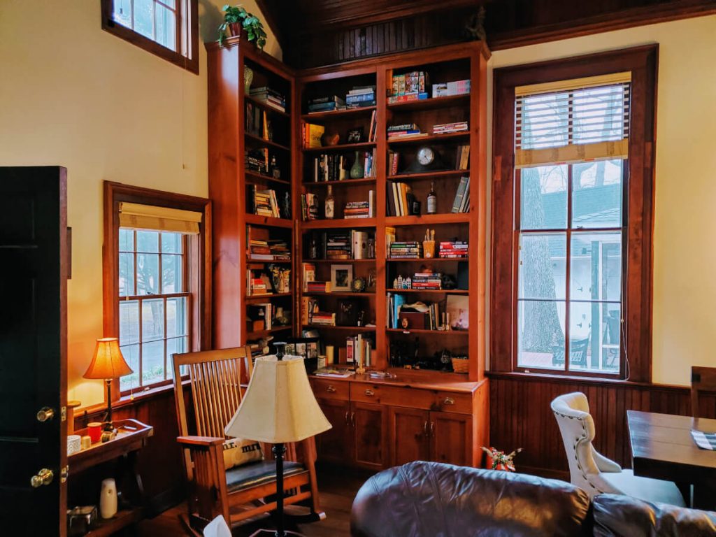 Historic bookcase at Wake Remodeling project