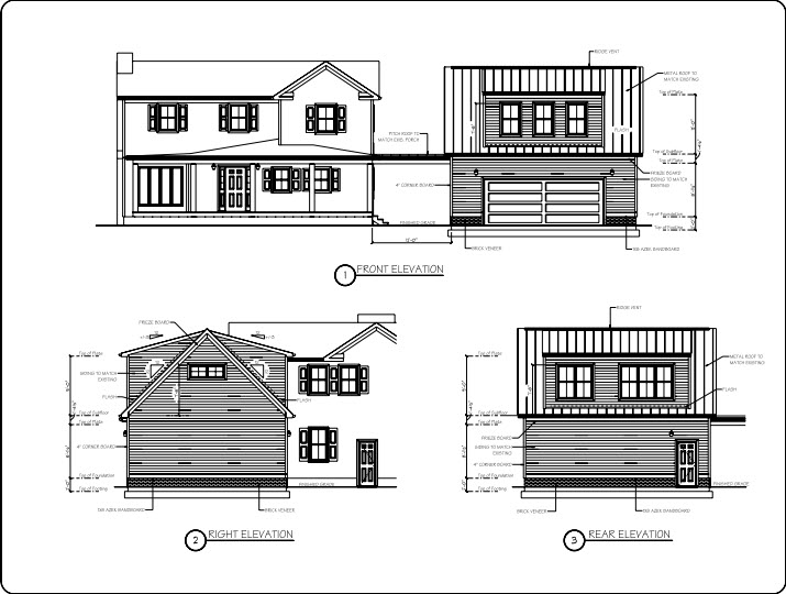 New Garage Addition Elevation Plans