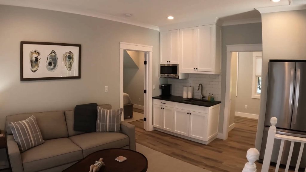New Garage Addition Living Room and Kitchenette for Studio