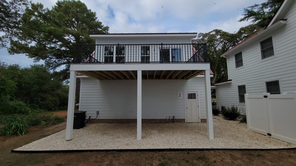 Rear deck completed for New Garage Addition