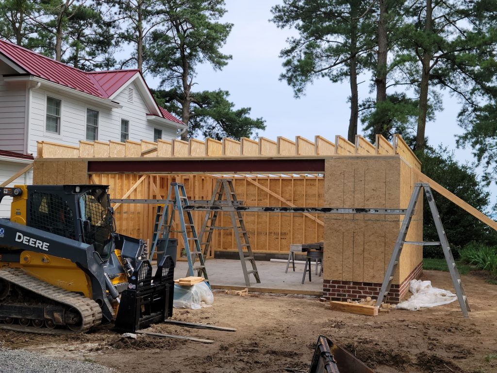 Second floor joists ready for subfloor of New Garage Addition