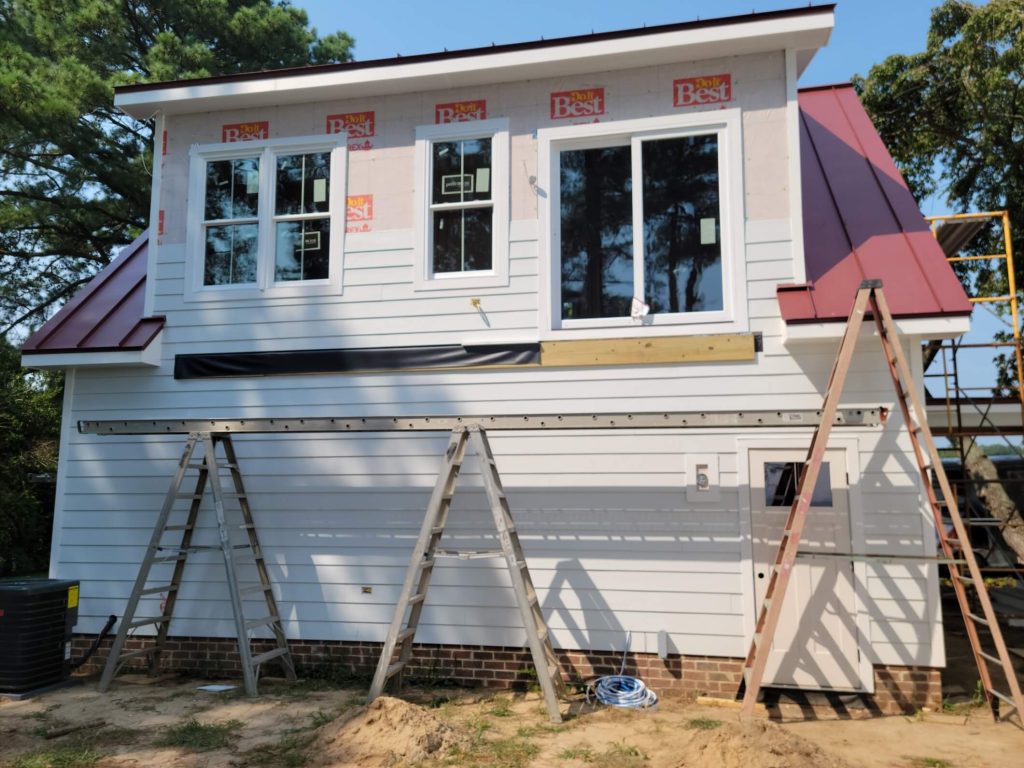 Siding and roofing completed for back of New Garage Addition