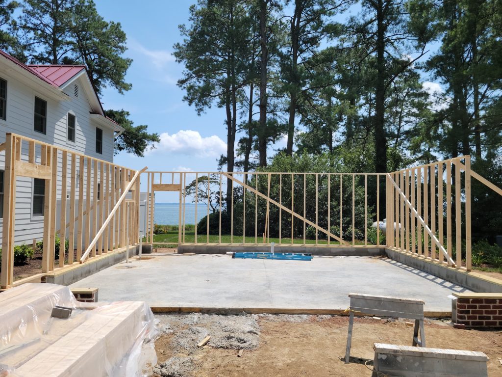 Framing begins for New Garage Addition