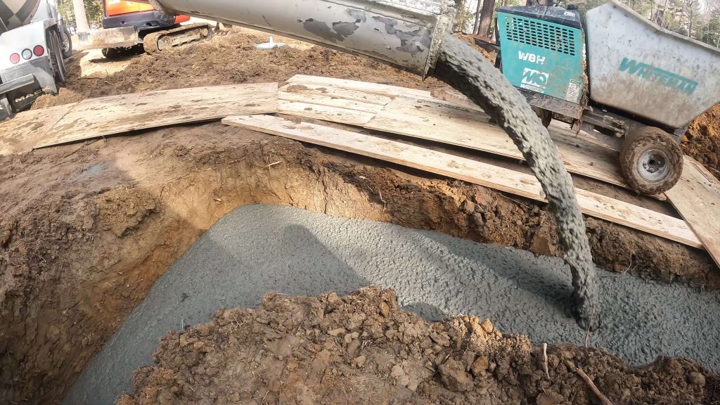 Pouring concrete for New Master Bath Addition