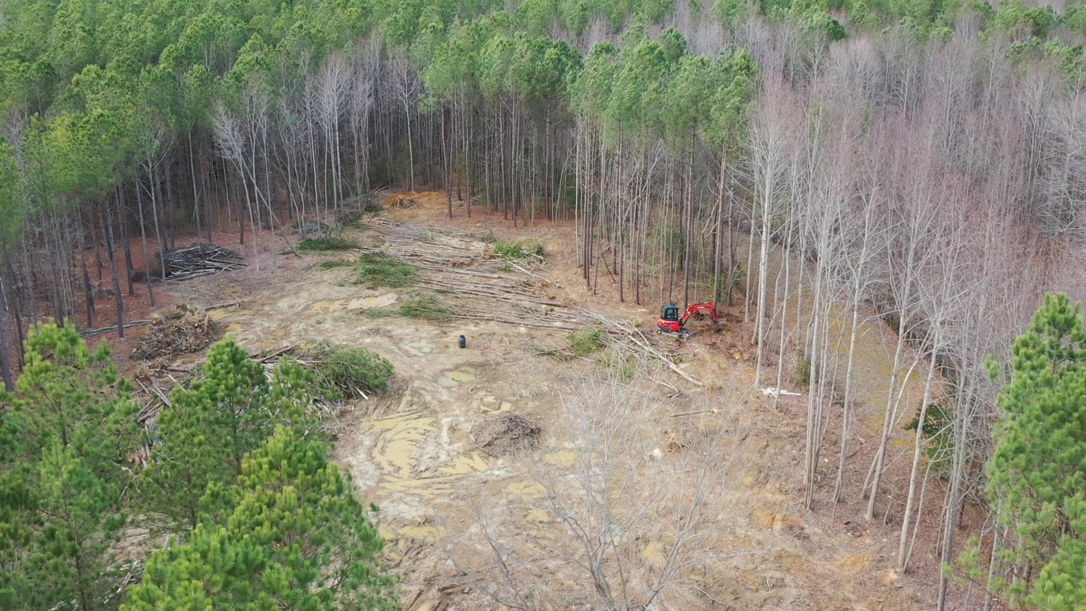 Arial view of land cleared for Builder to begin New Home Build