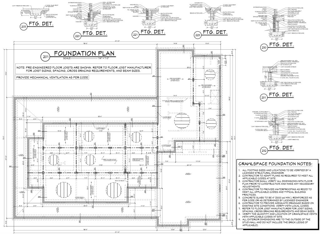 Foundation Plan for Custom Home Builder in Northern Neck