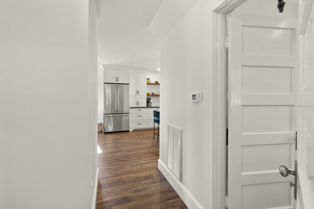 Hallway to Kitchen and Living Room for Middle Peninsula Renovation