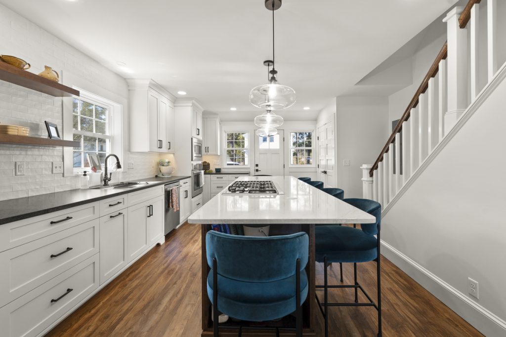 Middle Peninsula Home Remodel with Large Kitchen Island