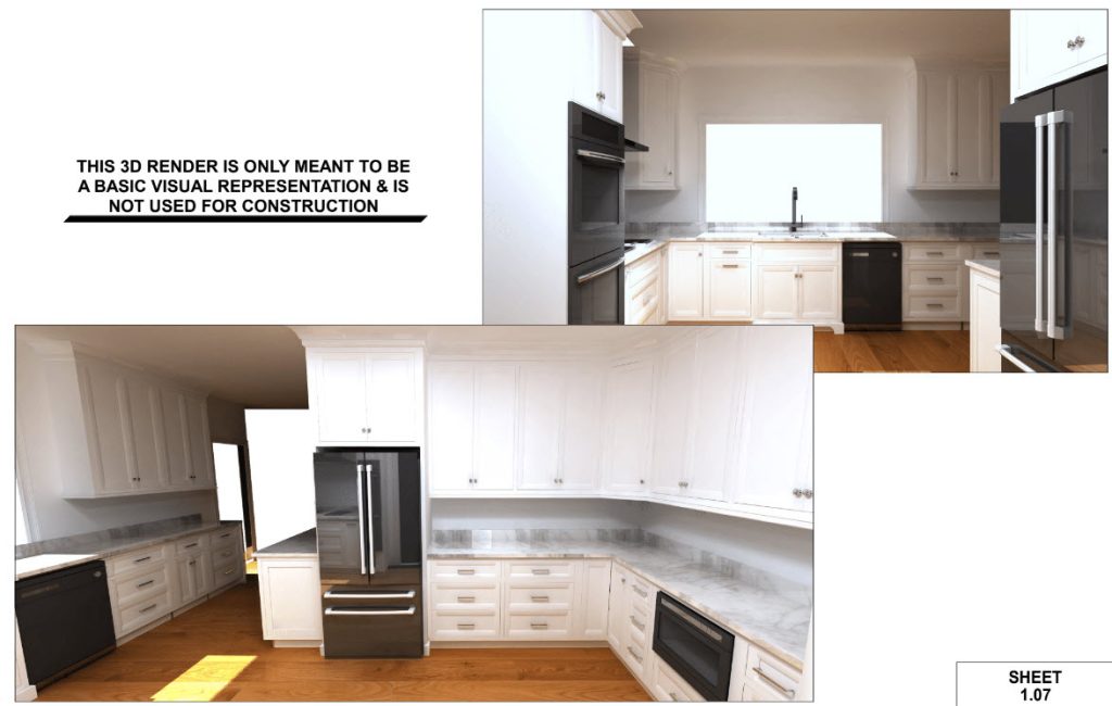 Home Remodel 3D Render for Kitchen in Northern Neck