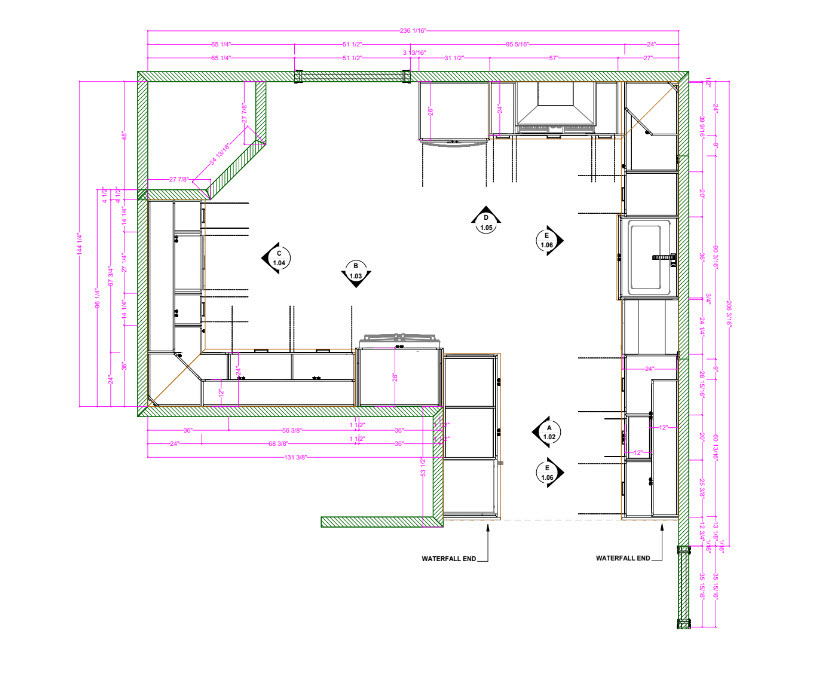Plan Measurements for entire Kitchen Remodel in Northern Neck