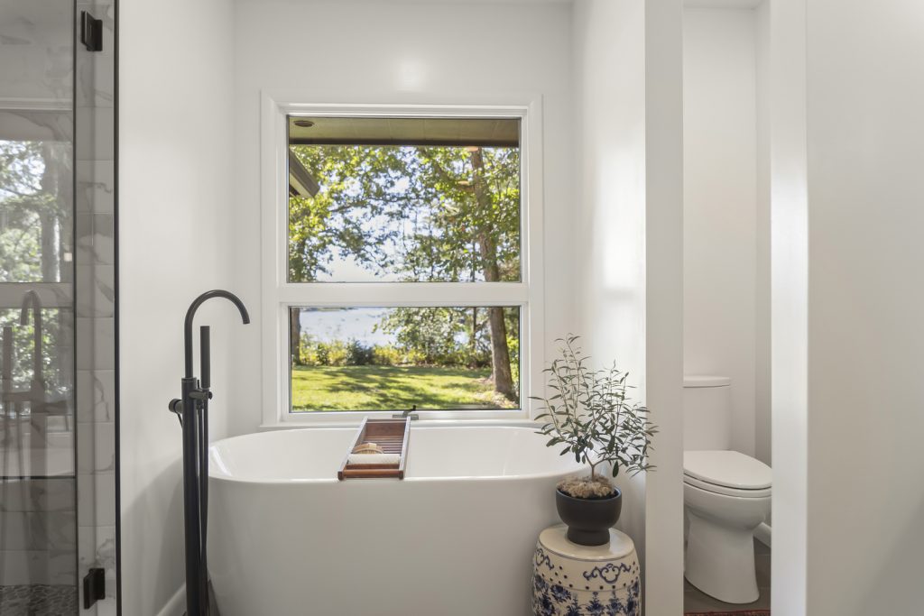 Bathroom Remodeler shows free standing tub