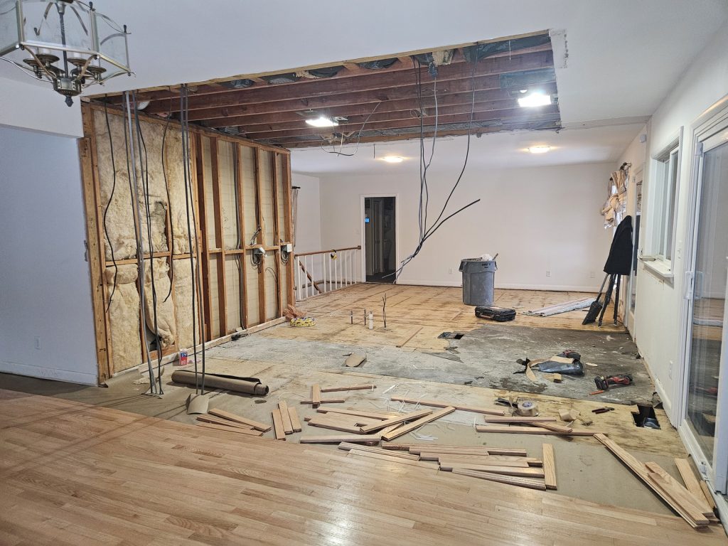 Demolition by Kitchen Remodeler to remove flooring