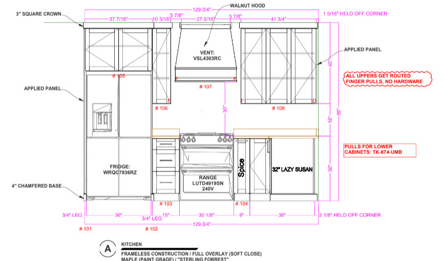 Elevation by Kitchen Remodeler for Stove Area