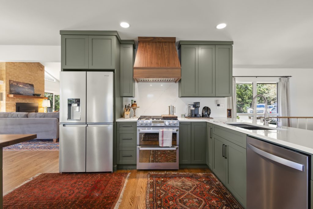Kitchen Remodeler uses wood harvested for stove hood