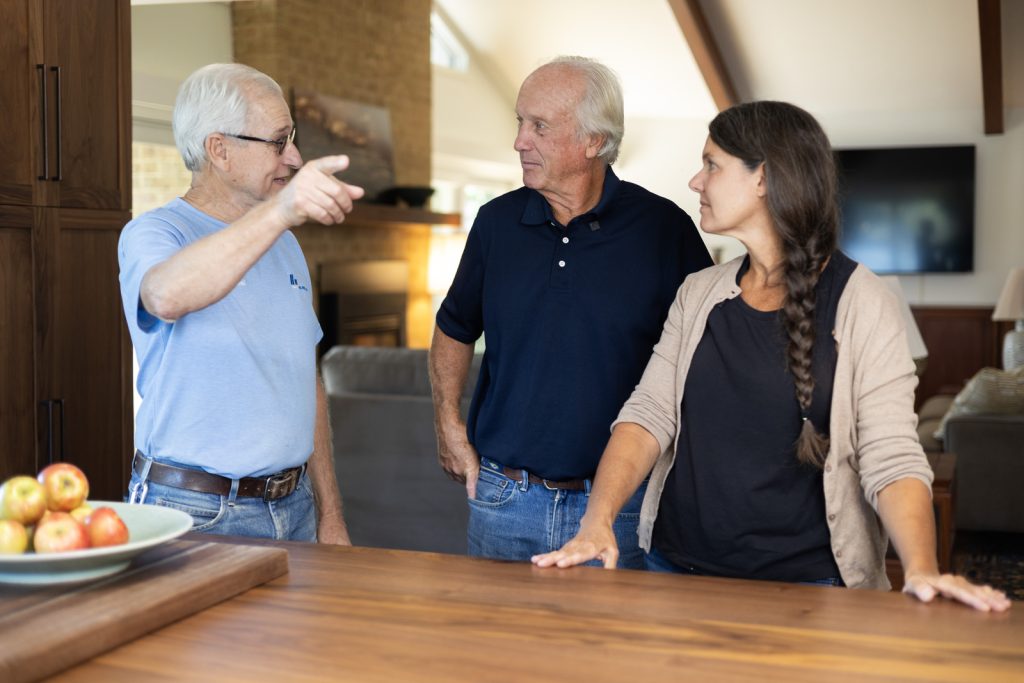 Northern Neck Kitchen Remodeler reviewing project with our customer