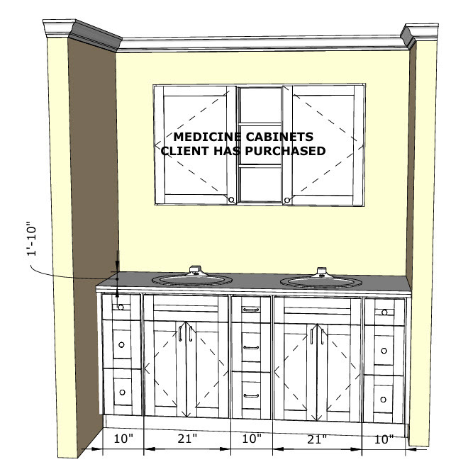 Measurements for Vanity for Bathroom Remodel in Northern Neck