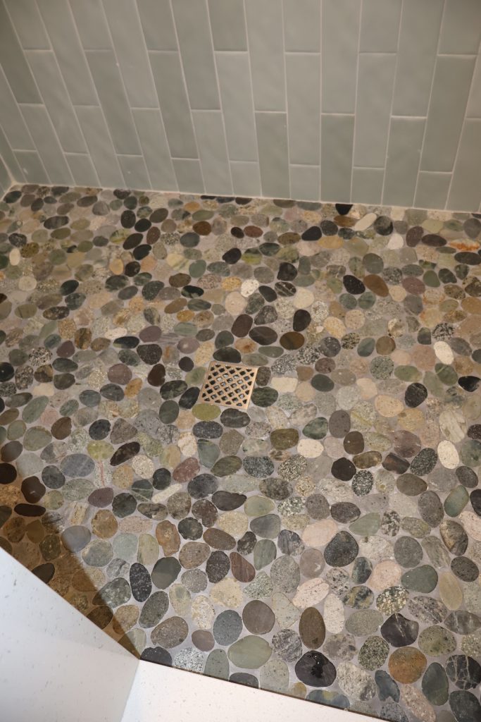 Master Bathroom Remodel with shower flooring details