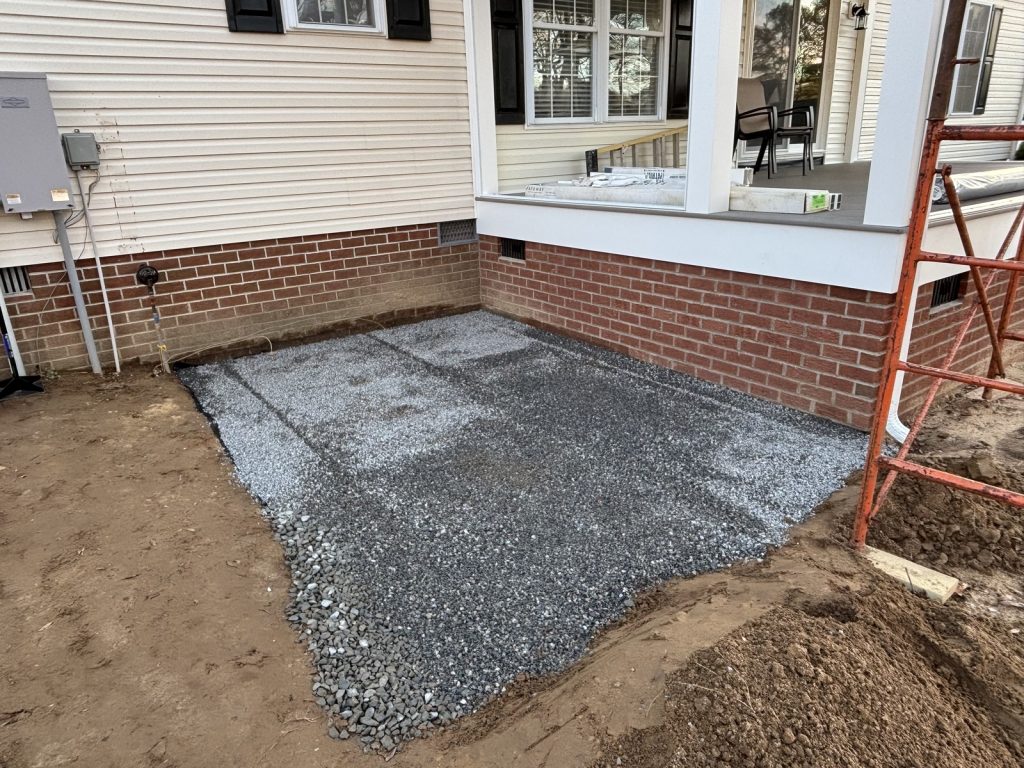 Preparation for Paver Patio at base of new screened porch