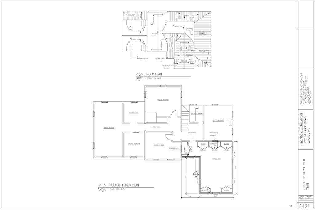Second Floor and Roof Plan for Home Remodel and Addition
