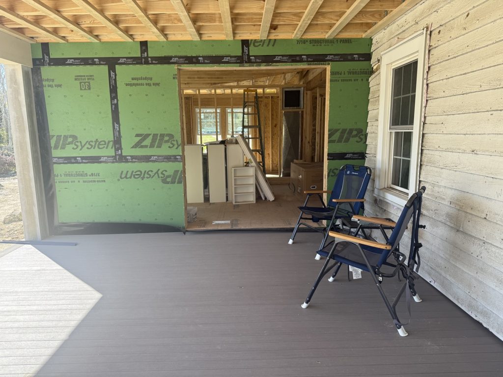 Master Bedroom Entrance under construction from New Porch
