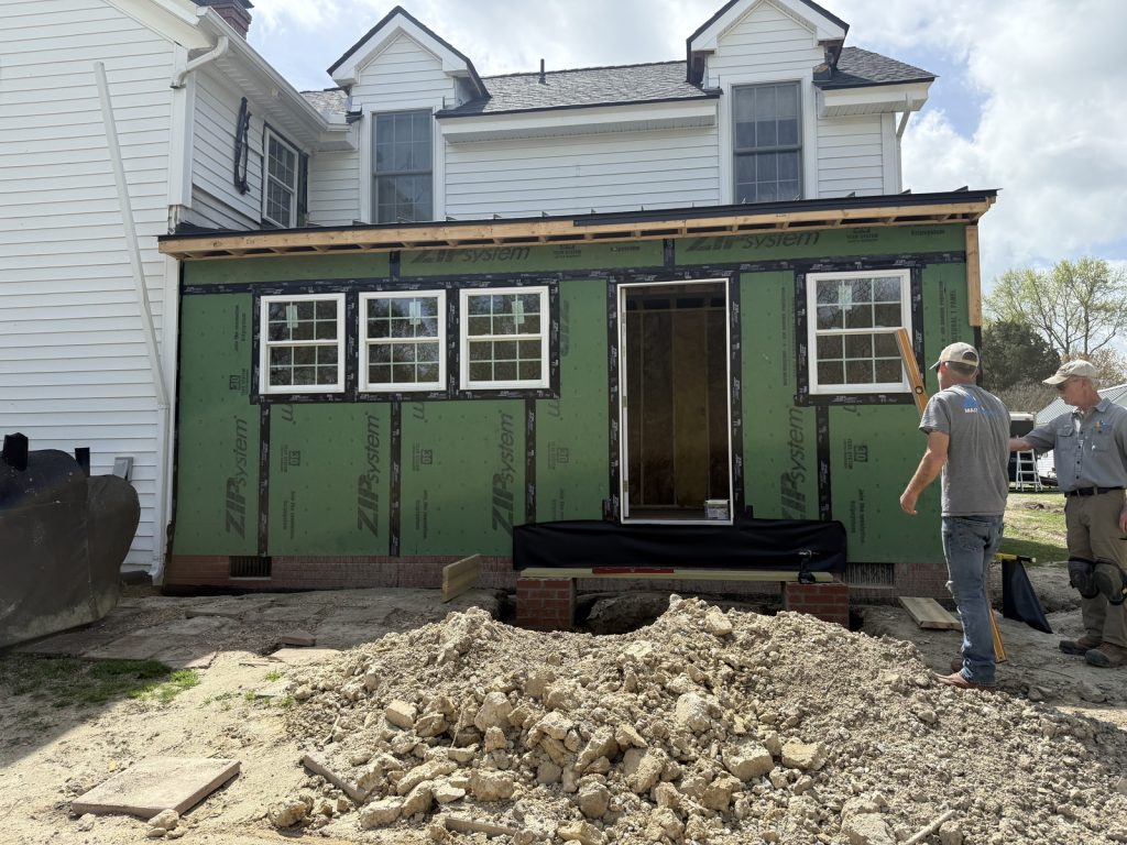 Framing Complete for Kitchen Expansion and prepping small deck and steps