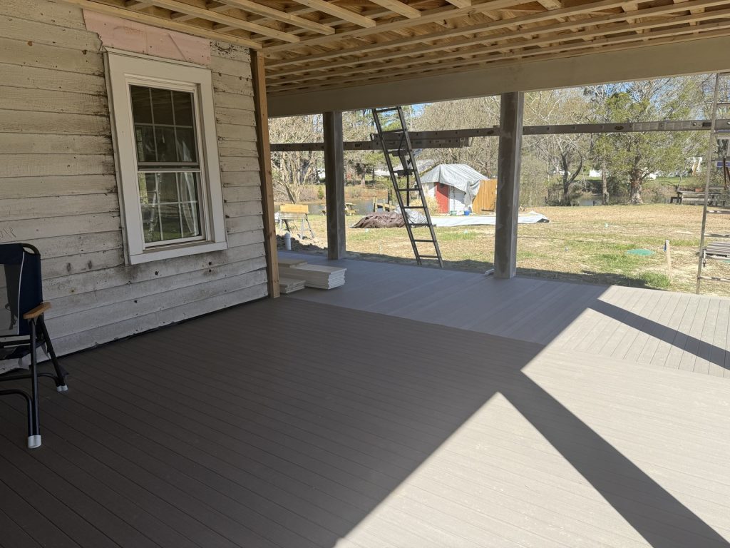 View of the River from New Porch under construction