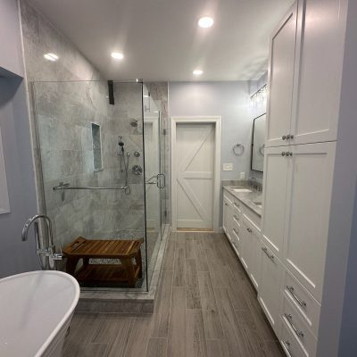 Northern Neck Bathroom Remodel project in Heathsville with custom cabinets
